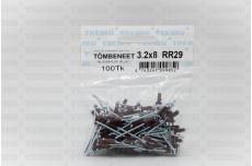 Tõmbeneet 3.2x 8 Alumiinium/Teras RR29/RAL3009 Pakend 100tk