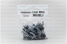 Tõmbeneet 3.2x 8 Alumiinium/Teras RR33/RAL9005 Pakend 100tk